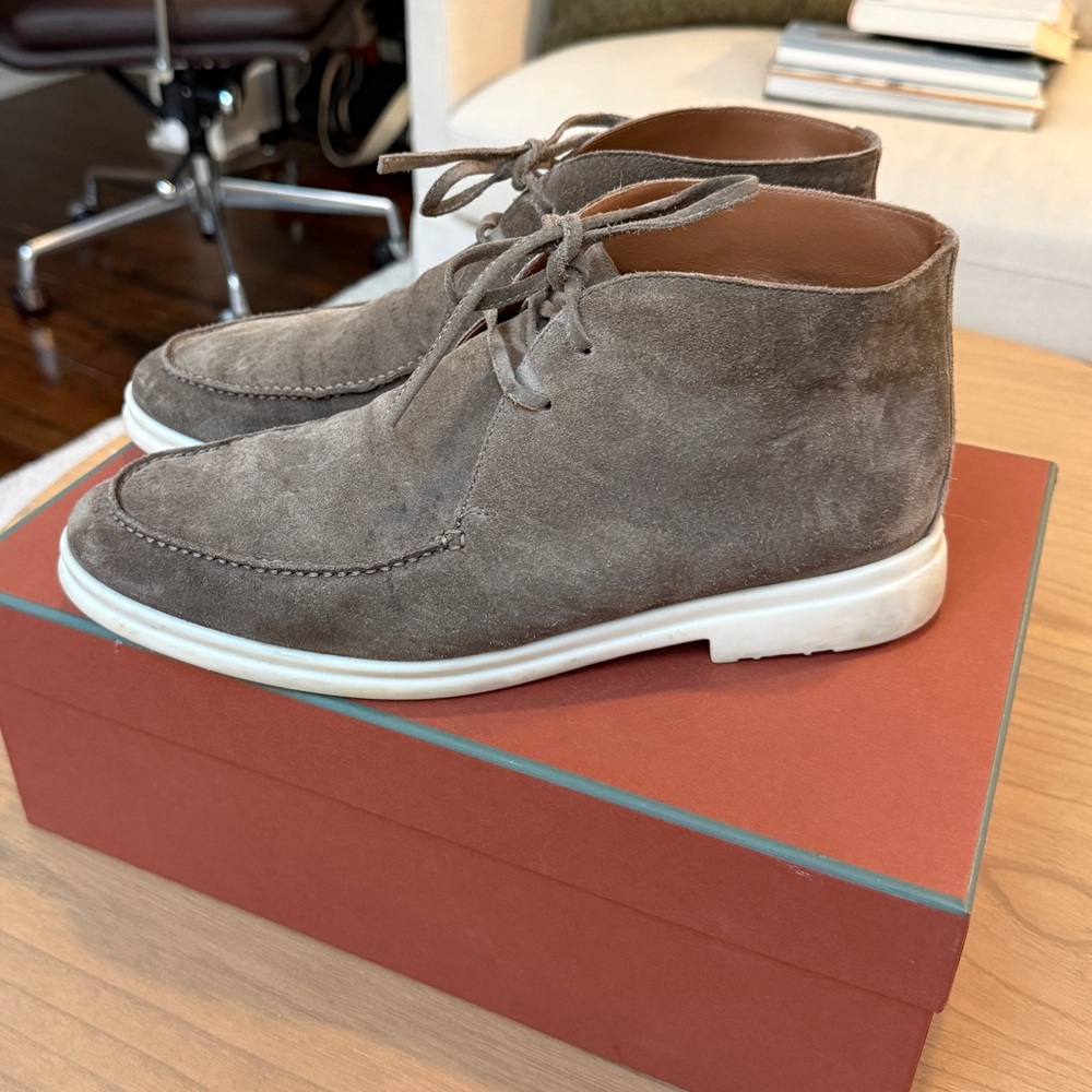 Loro Piana Suede Lace Up Boot